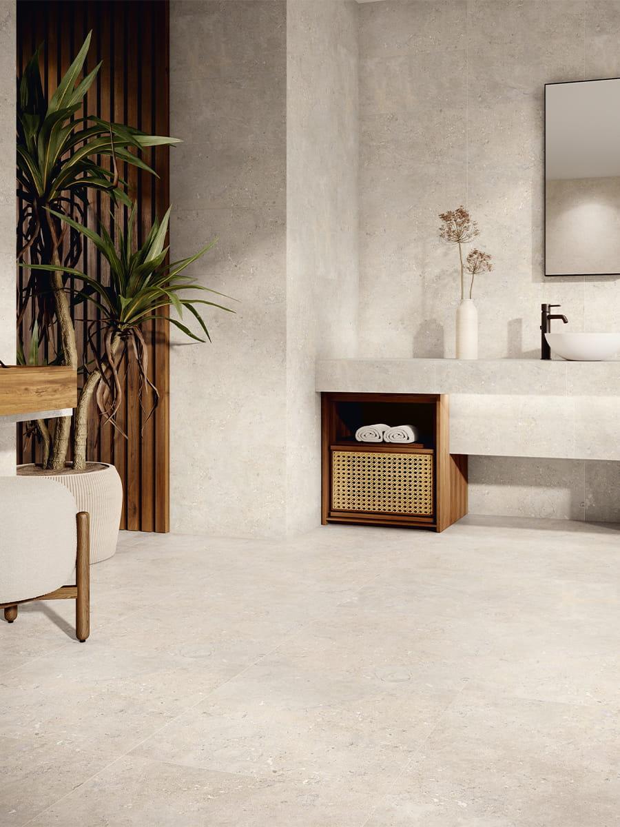 Amalfi Avorio Limestone Effect Porcelain Tile - 800x800m Amalfi Avorio Limestone Effect Porcelain Tile - 800x800m