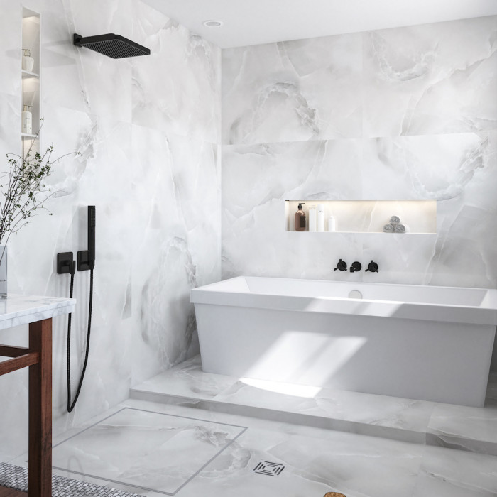 Amber Ice Onyx Polished Porcelain Tile - 1000x1000mm