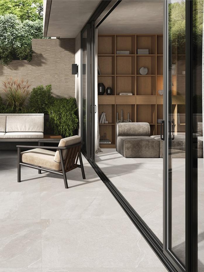 Angers White Italian Outdoor Porcelain Slab - 1000x1000x20mm