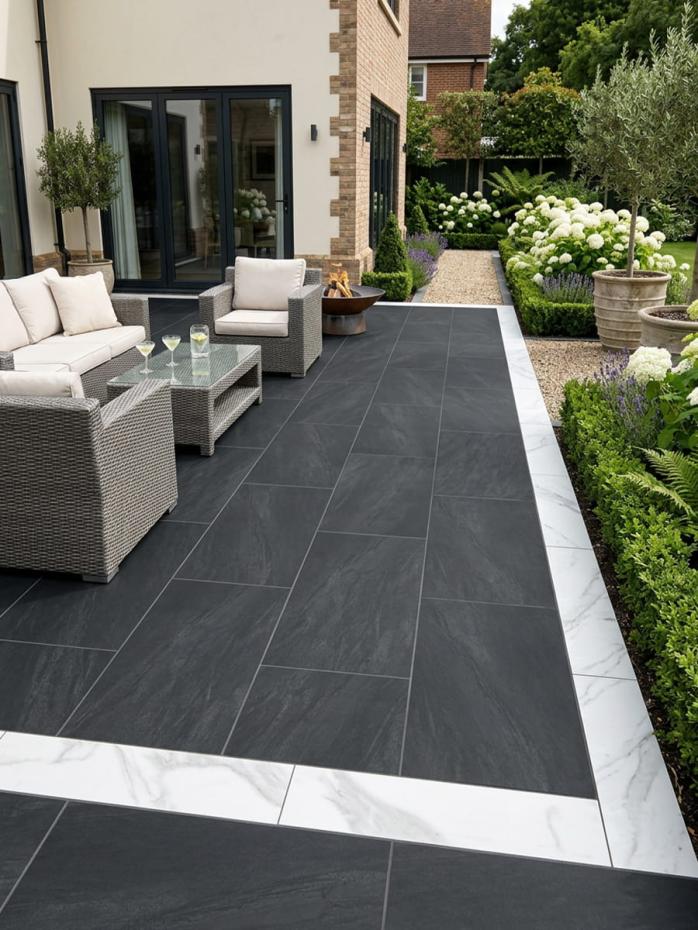 Anthracite Outdoor Porcelain Paving Patio Slabs - 900x600x20mm