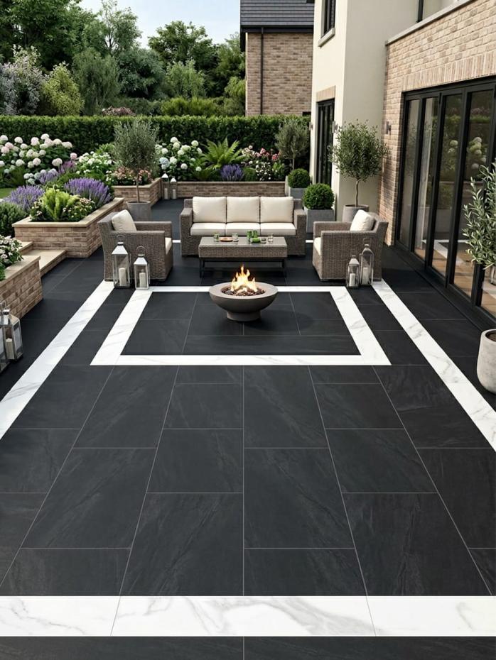 Anthracite Outdoor Porcelain Paving Patio Slabs - 900x600x20mm