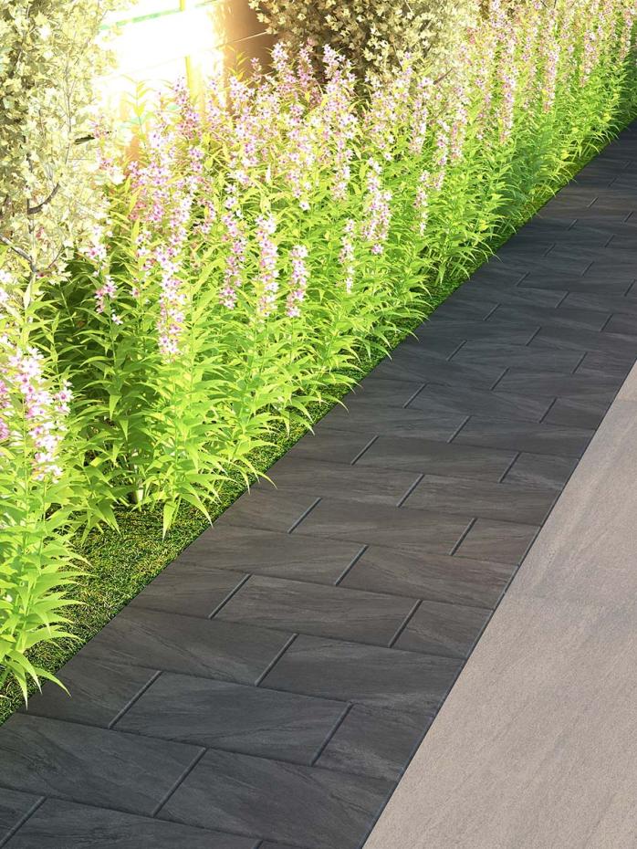 Anthracite Outdoor Porcelain Cobble Setts - 200x100x20mm