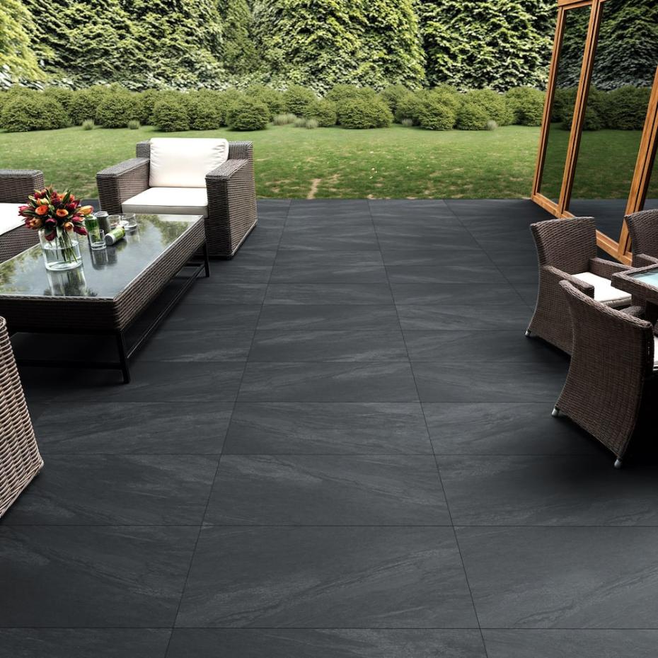 Anthracite Outdoor Porcelain Paving Patio Slabs - 600x600x20mm