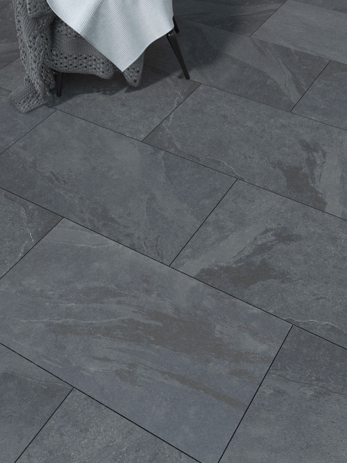 Victoria Anthracite Outdoor Porcelain Paving Slabs - 900x600x20mm