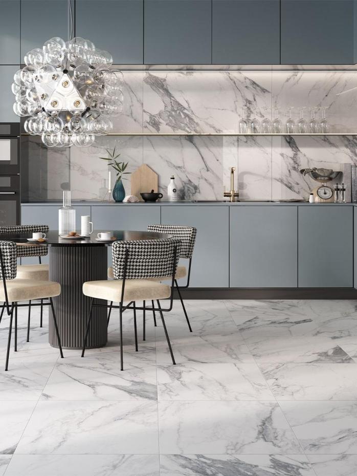 Canova Arabescato Marble Effect Porcelain Tile - 600x600mm