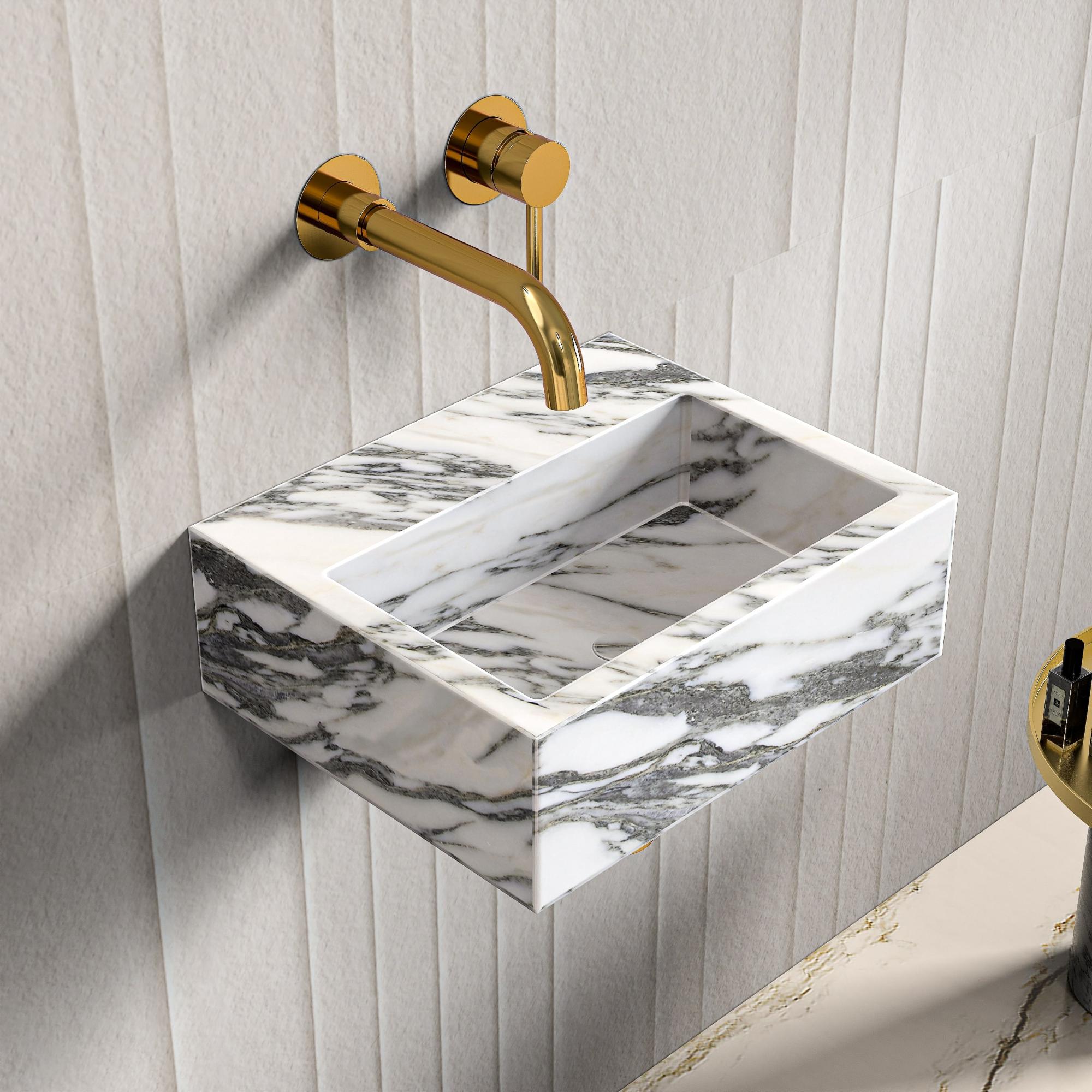 Arabescato Marble Wall Hung Basin - 300mm Arabescato Marble Wall Hung Basin - 300mm