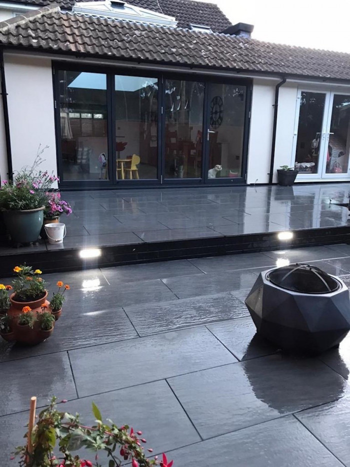 Ardesia Nero Outdoor Porcelain Paving Slabs - 900x450x20mm