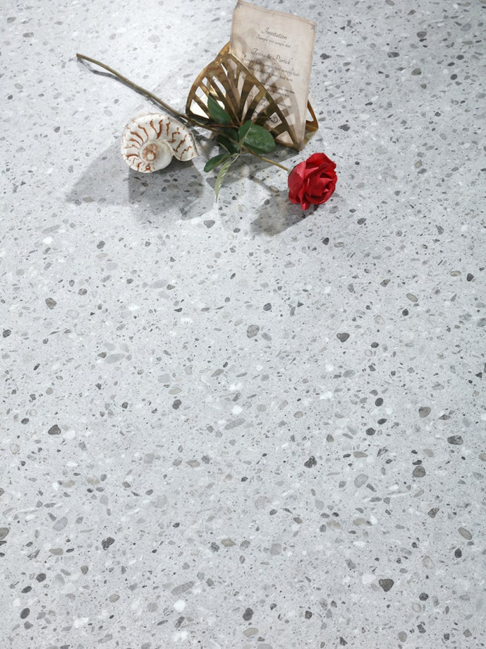 Arezzo Grey Terrazzo Effect Click Luxury Vinyl Flooring 950x475mm