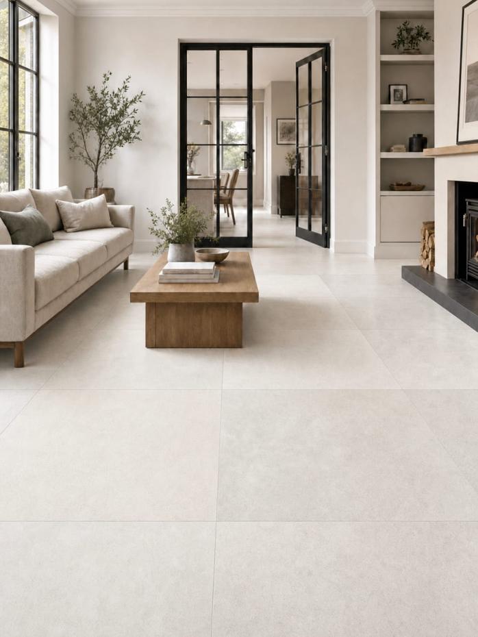 Ark White Porcelain Tile - 1000x1000mm