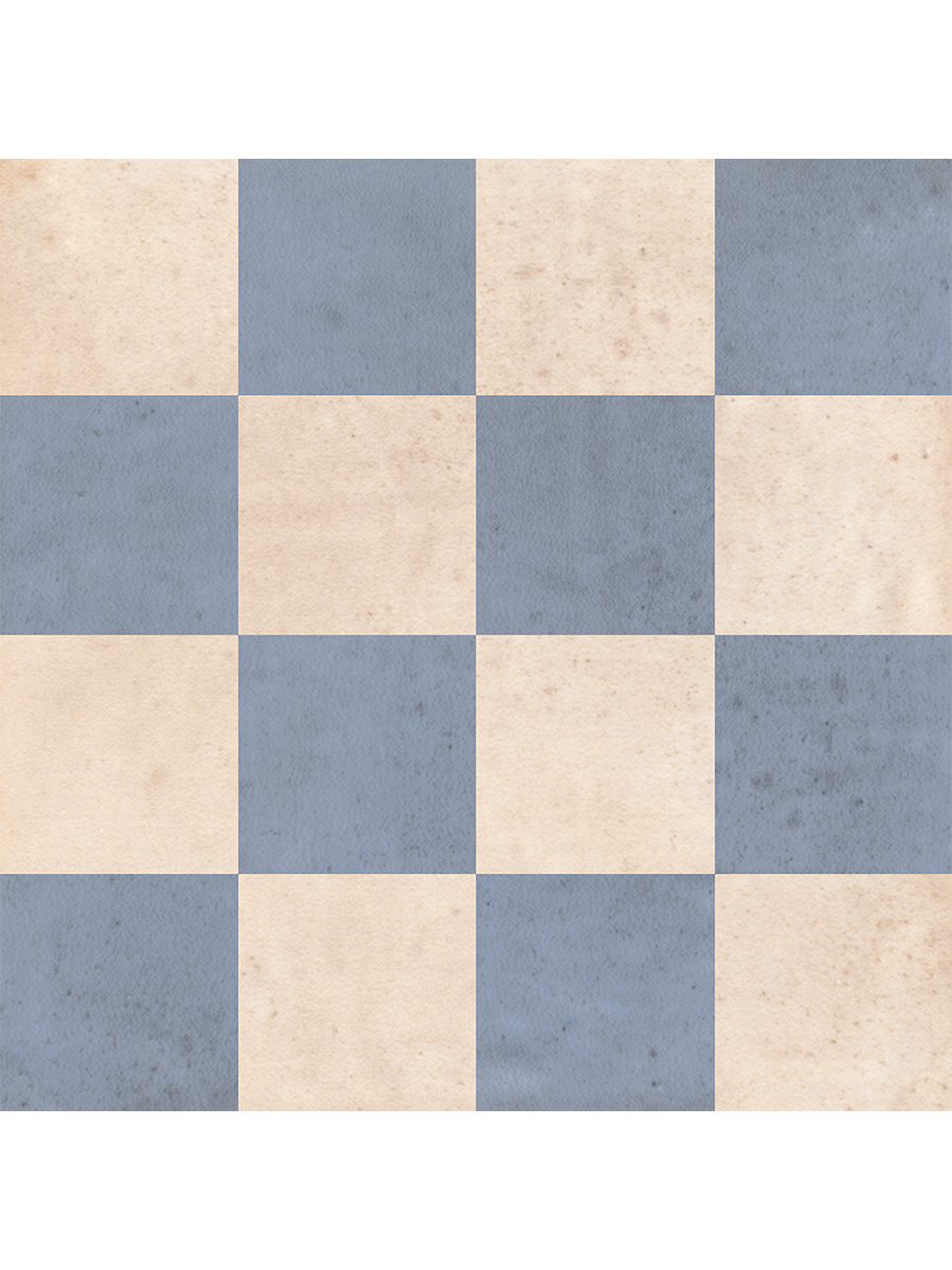 Barroco Chess Azul Tile - 225x225mm