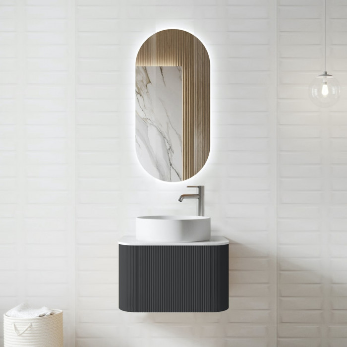 Bali Solid Wood Fluted Anthracite Vanity - 600mm|750mm