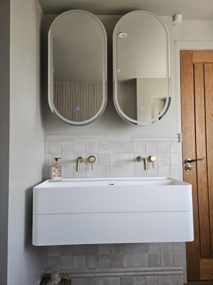 Bali Capsule LED Mirror with Shaving Cabinet