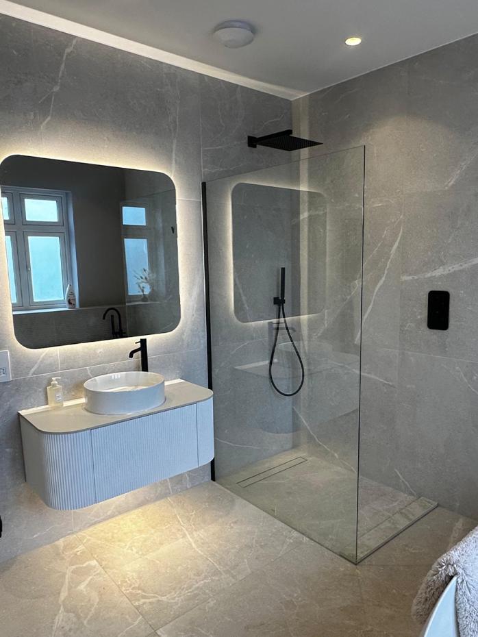 Bali Solid Wood Fluted White Vanity - 900mm