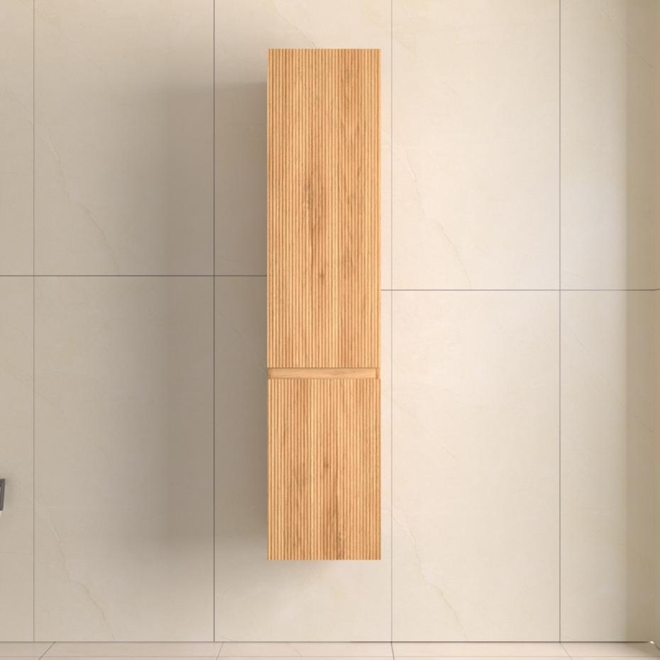 Bali Solid Wood Fluted Bathroom Side Cabinet