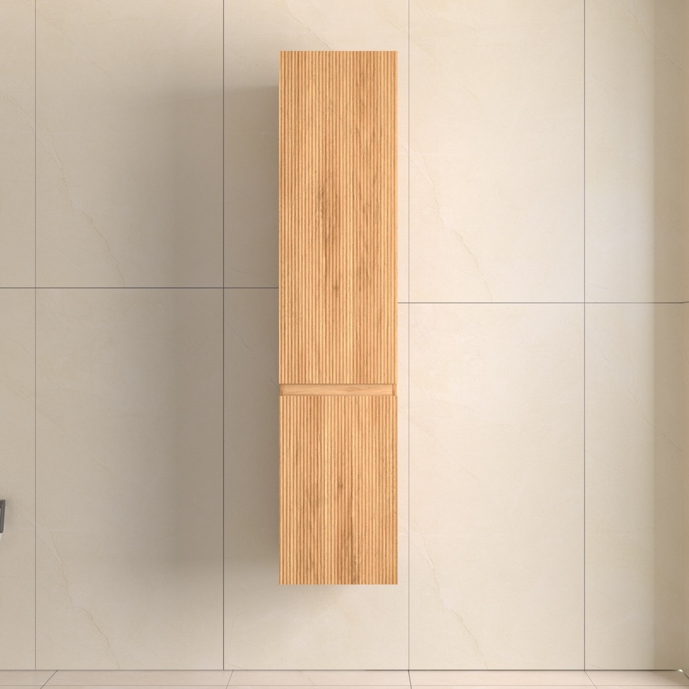 Bali Solid Wood Fluted Bathroom Side Cabinet