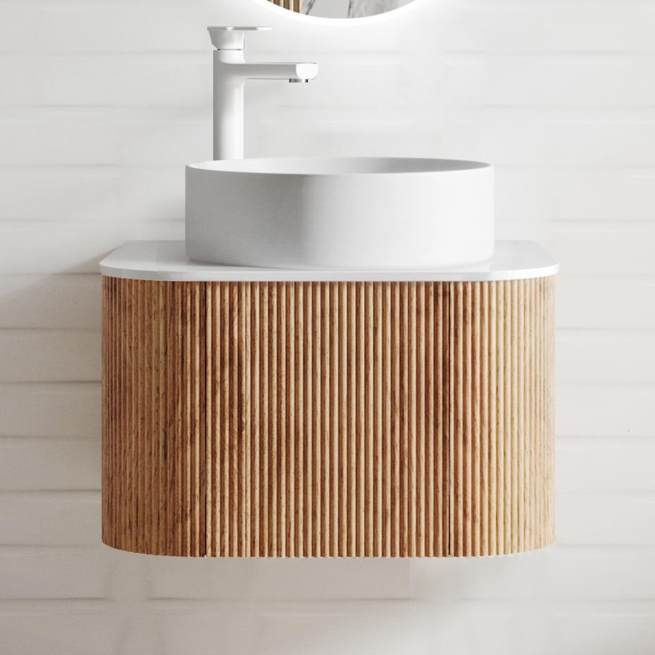 Bali Solid Wood Fluted Vanity - 600mm