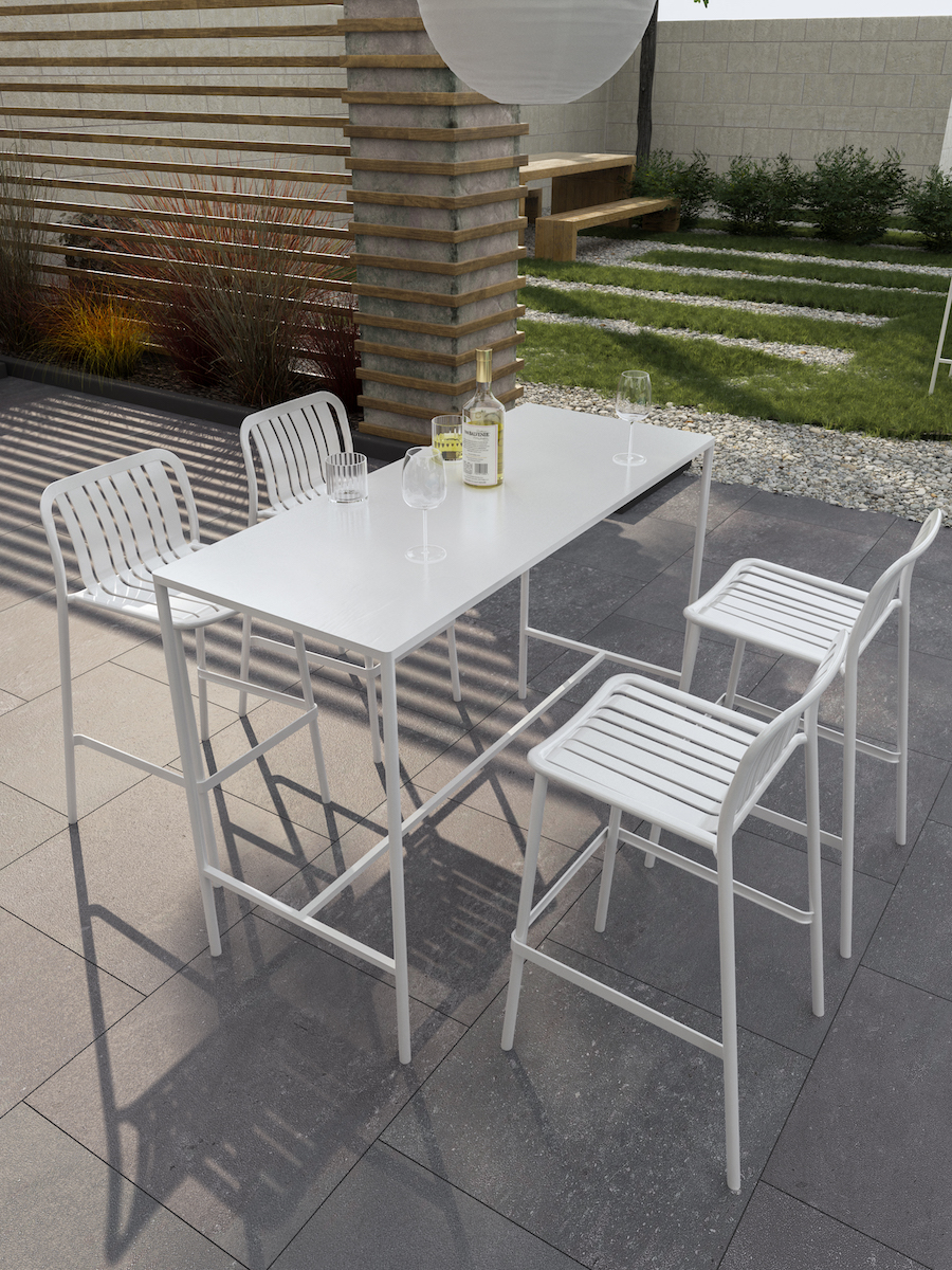 Earth Outdoor & Indoor Bar Set 4 Seater - White
