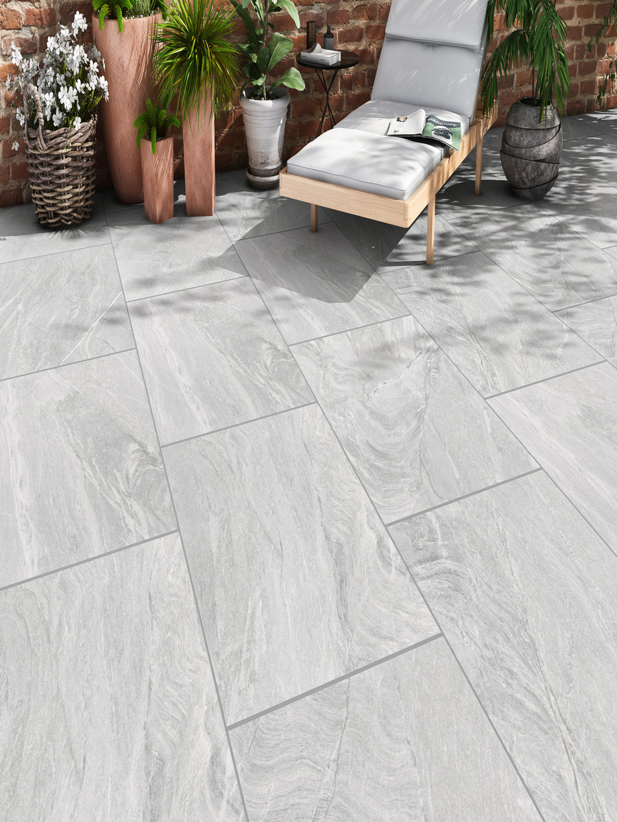 Basaltine Grey Outdoor Porcelain Paving Slabs - 900x600x16mm (LAST PACK)