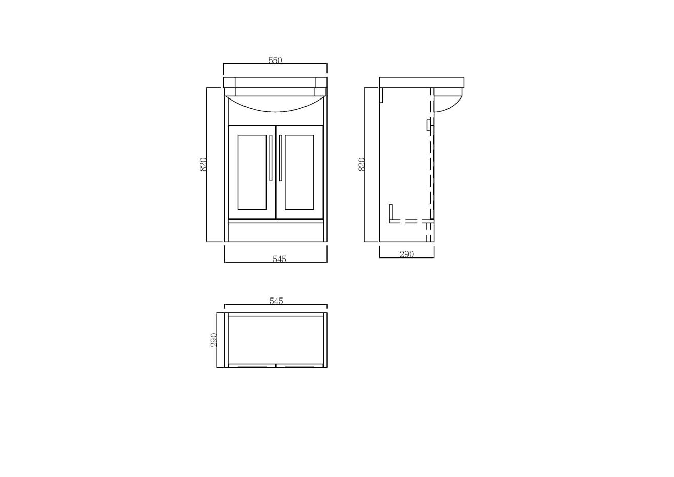 Imperial Light Beige Freestanding Vanity Unit - 600mm