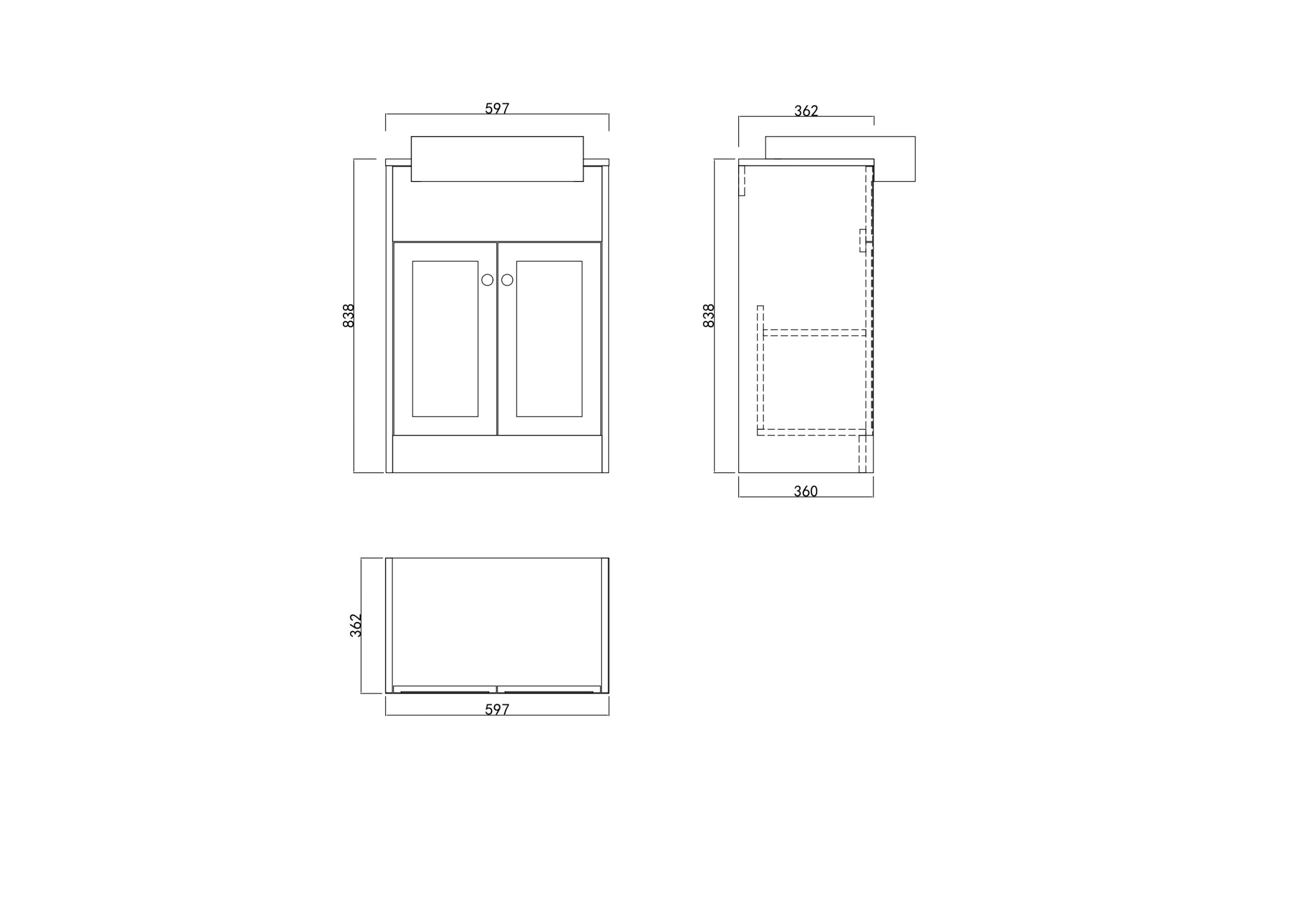 Manor Light Beige Freestanding Vanity Unit with Basin- 600mm