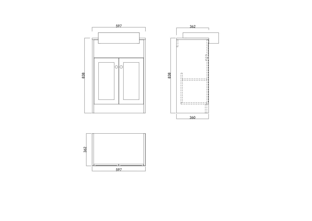 Manor Twilight Blue Freestanding Vanity Unit with Basin Unit - 600mm