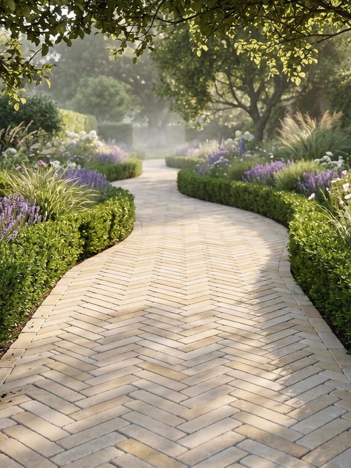 Beige Smooth & Tumbled Sandstone Pavers - 200x50x40mm