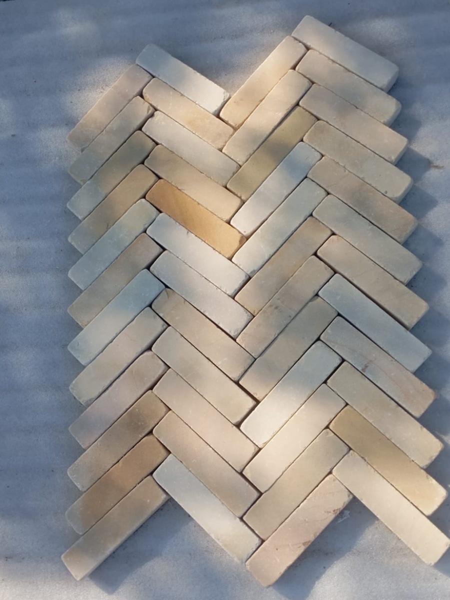 Beige Smooth Sandstone Slim Sett Pavers - 200x50x40mm Beige Smooth Sandstone Slim Sett Pavers - 200x50x40mm