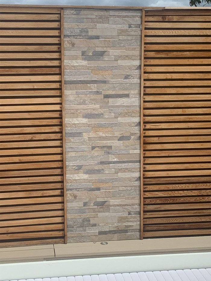 Beige Slate Split Face Effect Wall Cladding Tile - 150x610x7-11mm