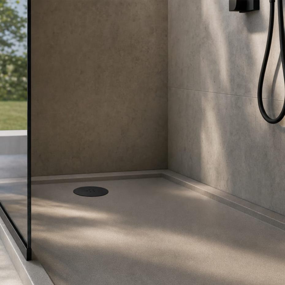 Boston Matt Black Standard Shower Tray Waste - 90mm