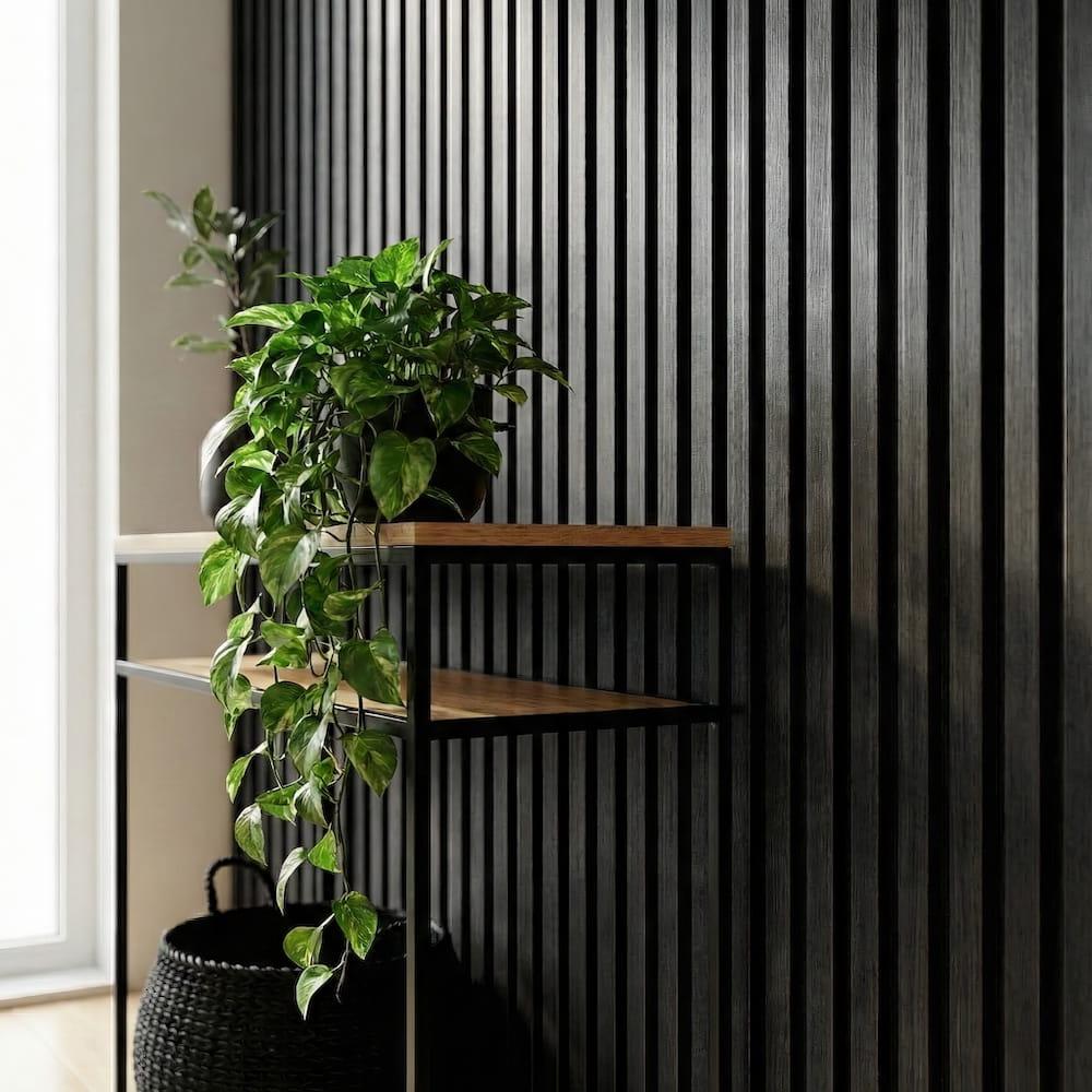 Black Oak Acoustic Wood Wrapped Wall Panels - 2400x600x21mm