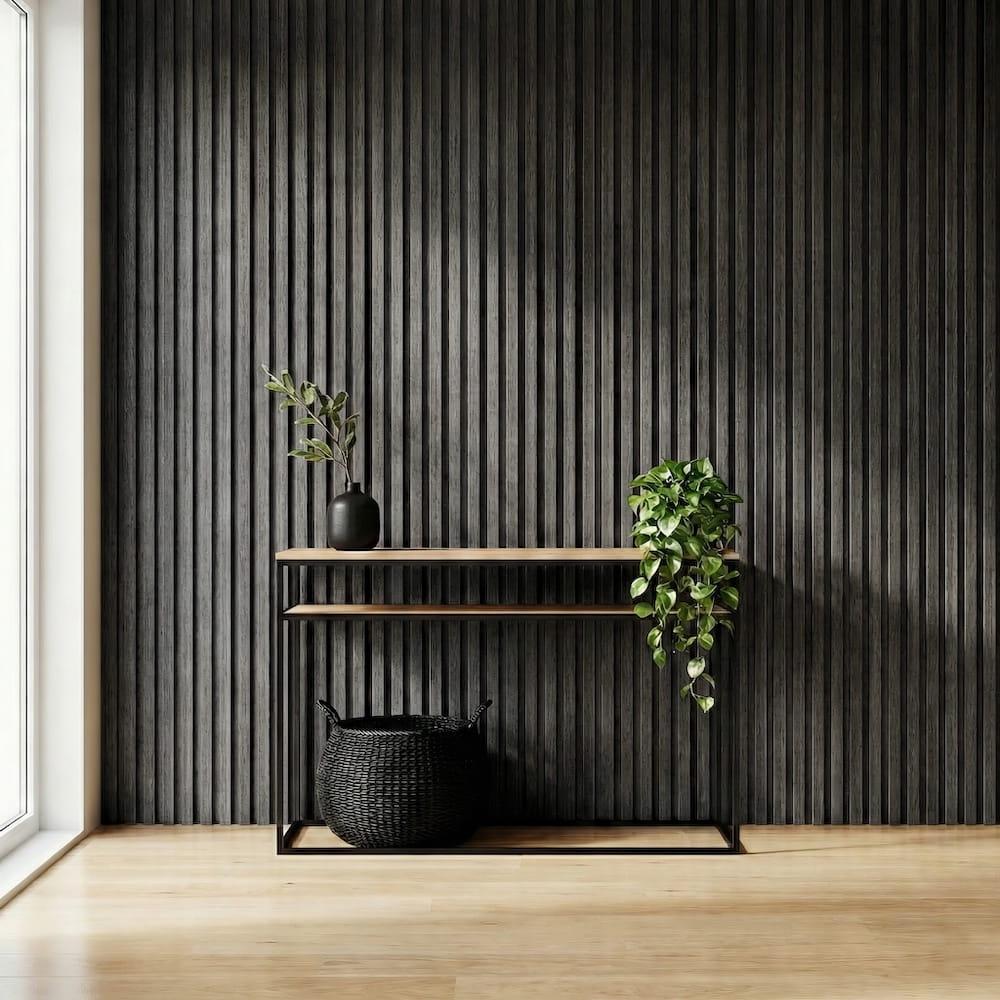 Black Oak Acoustic Wood Wrapped Wall Panels - 2400x600x21mm