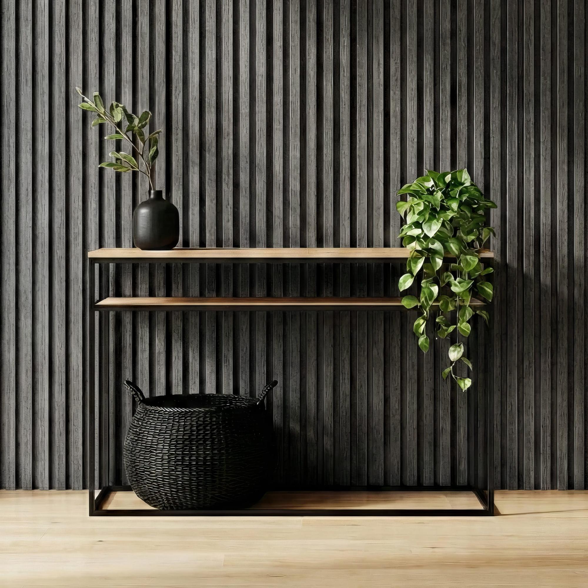 Black Oak Acoustic Wood Wrapped Wall Panels - 2400x600x21mm