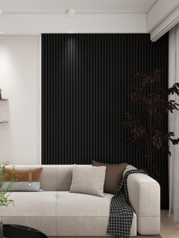 Black Oak Acoustic Wood Wrapped Wall Panels - 2400x600x21mm