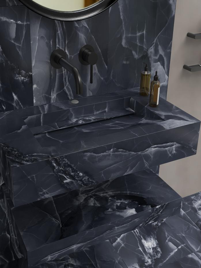 Black Onyx Sink and Shelf - 600mm