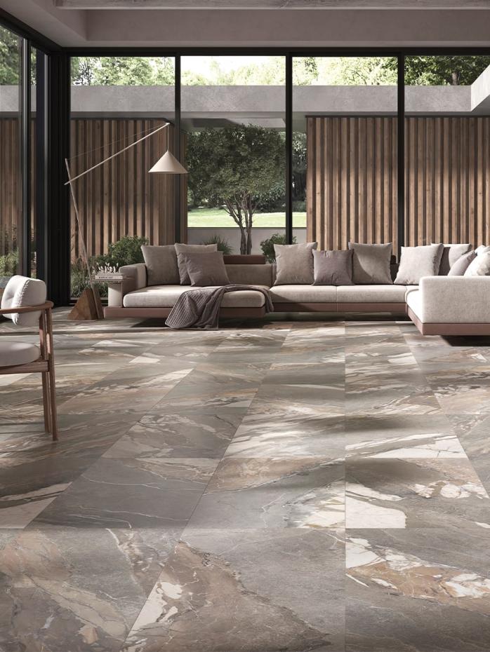 Silver Breccia Luxury Italian Porcelain Tile - 1200x600mm