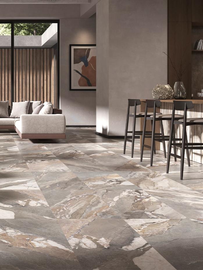 Silver Breccia Luxury Italian Porcelain Tile - 1200x600mm