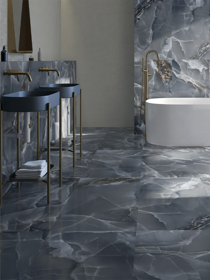 Blue Onyx Porcelain Tile - 1200x600mm