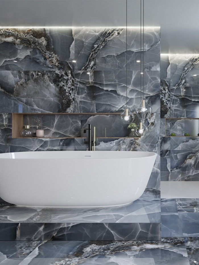 Blue Onyx Porcelain Tile - 1200x600mm