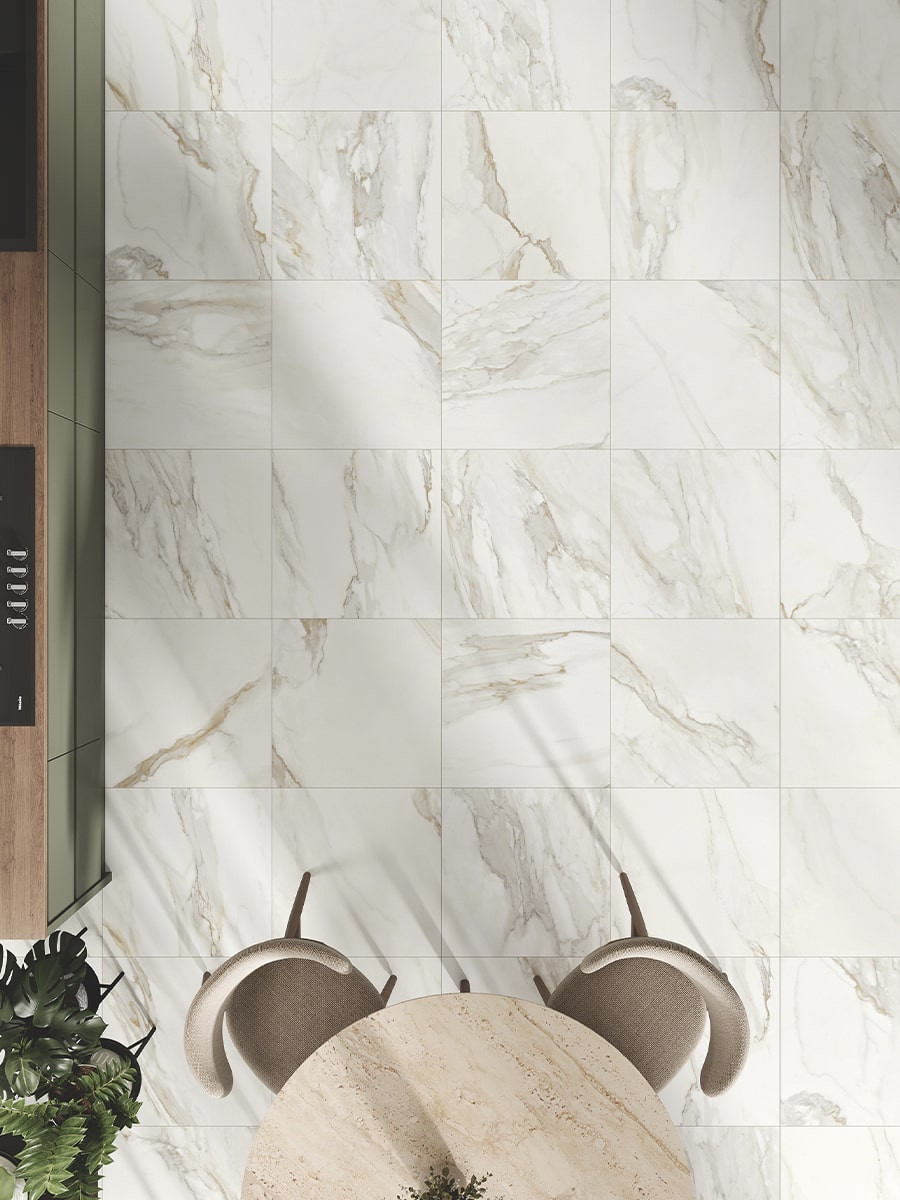 Calacatta Gold Satin Floor and Wall Porcelain Tile - 600x600mm