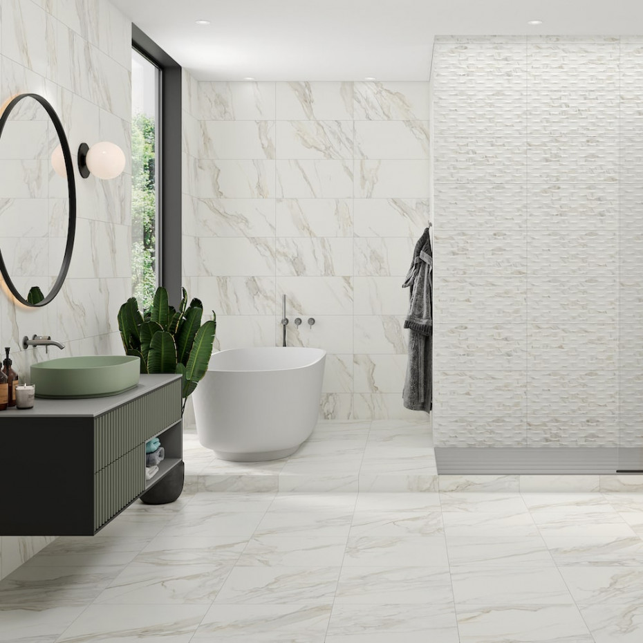 Calacatta Gold Satin Floor and Wall Porcelain Tile - 600x300mm