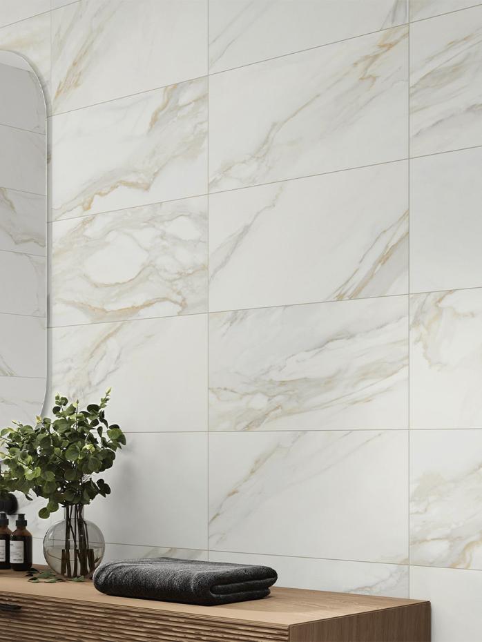 Calacatta Gold Satin Wall Tile - 600x300mm (Birmingham Collection Only)