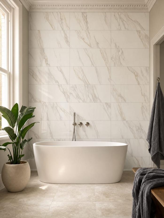 Calacatta Gold Satin Wall Tile - 600x300mm