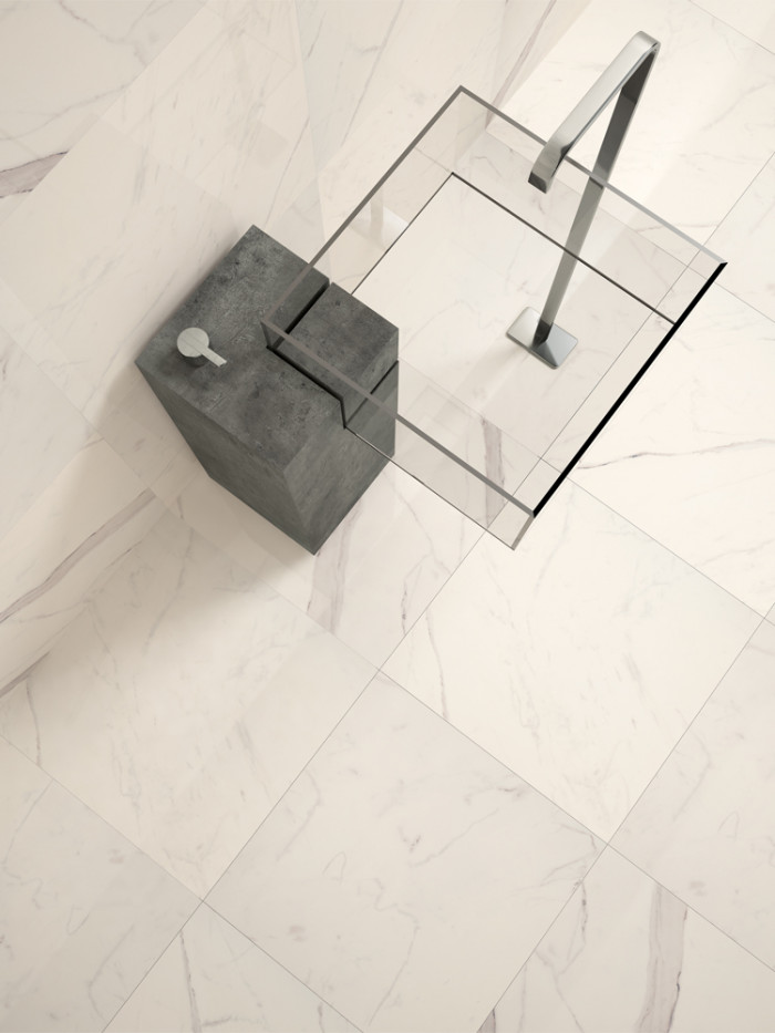 Smoke White Polished Porcelain Tile - 600x300mm
