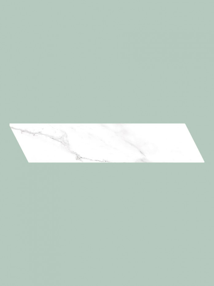 Calacatta White Chevron Tile - 80x400mm