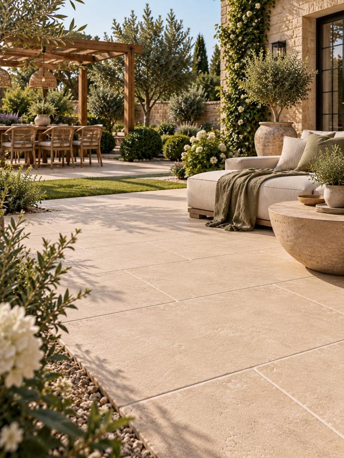 Campaspero Sand limestone-effect porcelain paving 910x610x20mm
