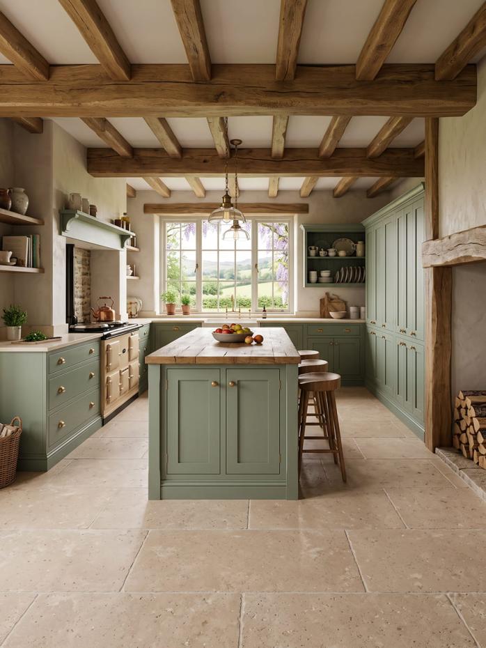 Campaspero Sand Tumbled Limestone-Effect Porcelain Tile - 910x610mm