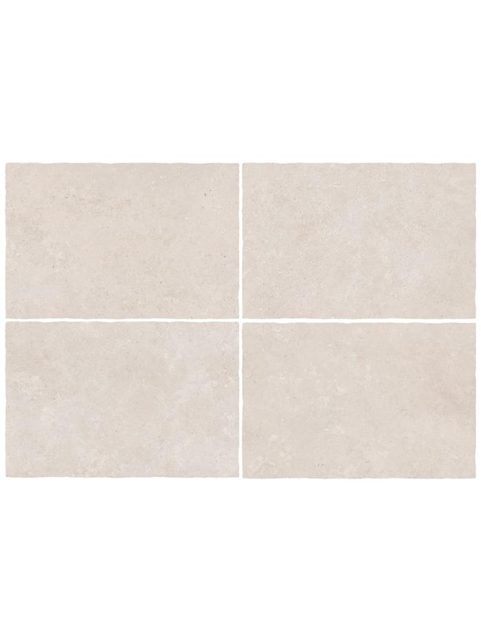 Campaspero Pearl Tumbled Limestone-Effect Porcelain Tile - 910x610mm