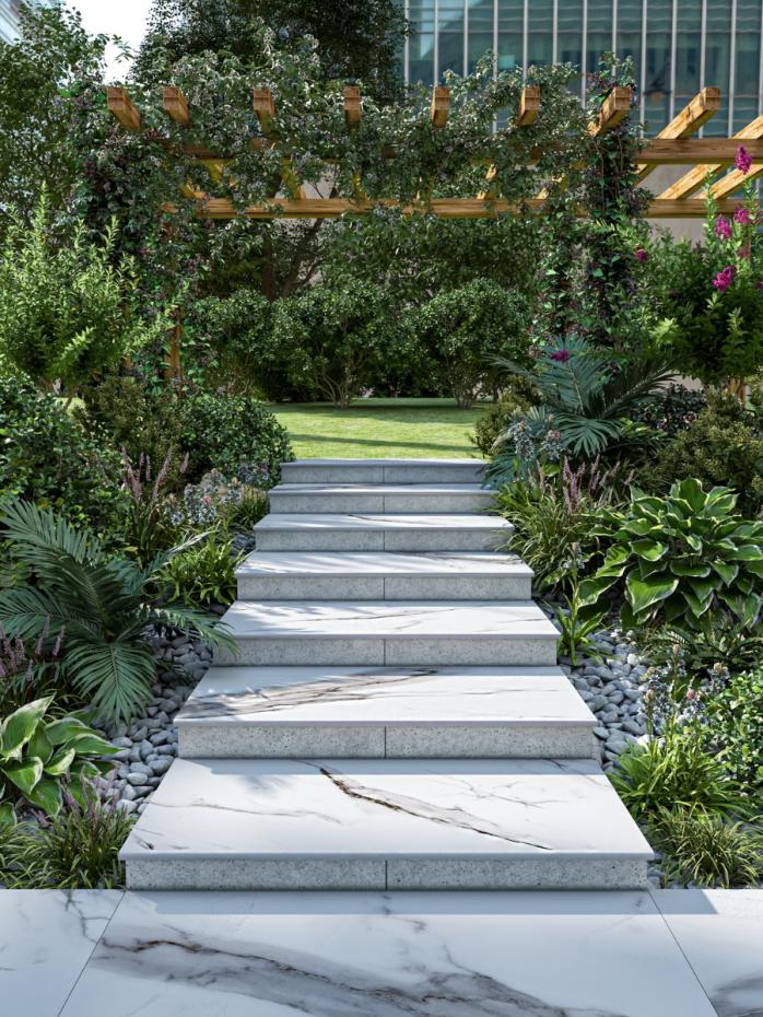 Cararra Marble Porcelain Bullnose Tiles - 900x300x20mm