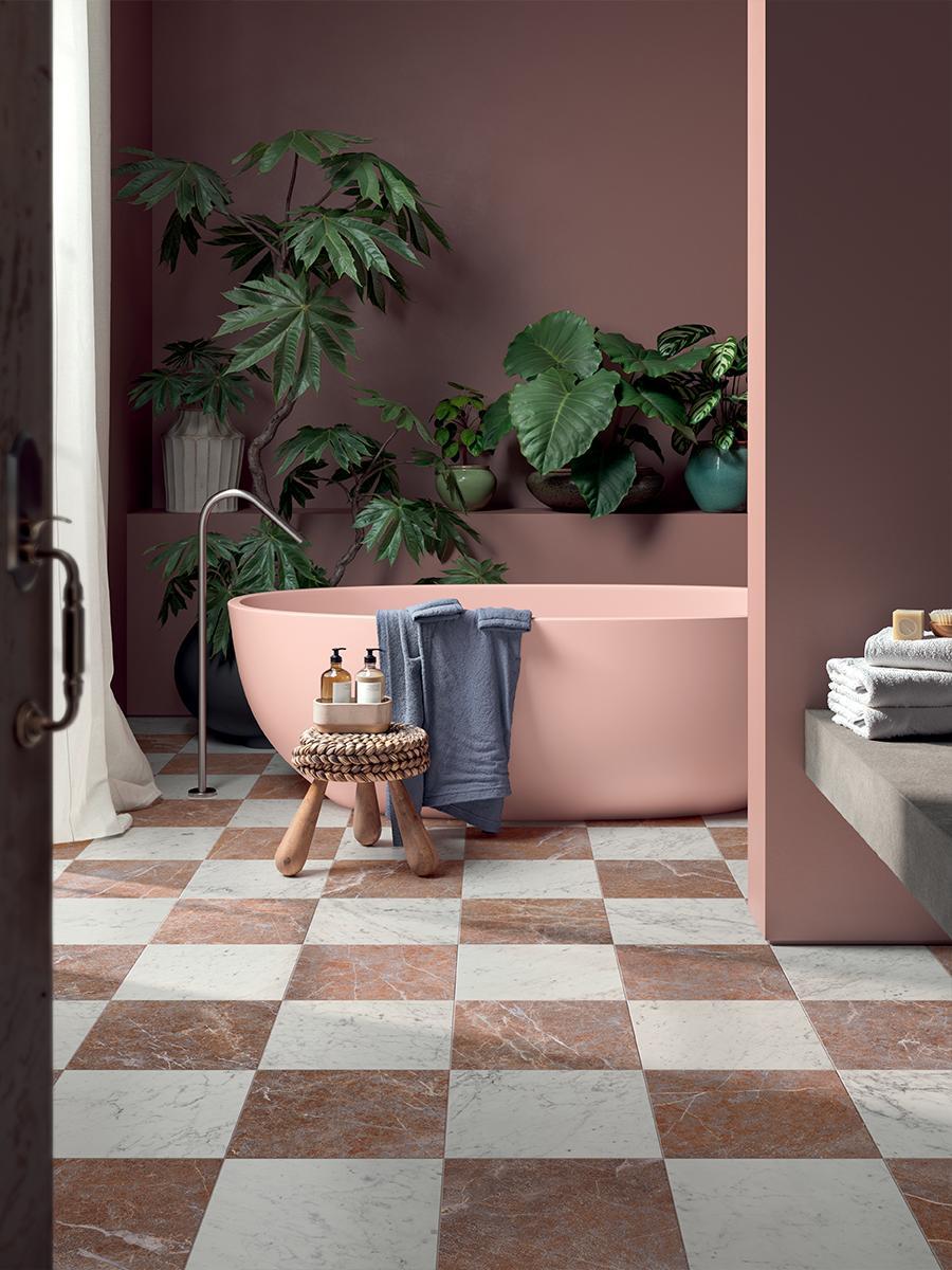 Lusso Rosso Marble Effect Porcelain Tile - 300x300x12mm Lusso Rosso Marble Effect Porcelain Tile - 300x300x12mm