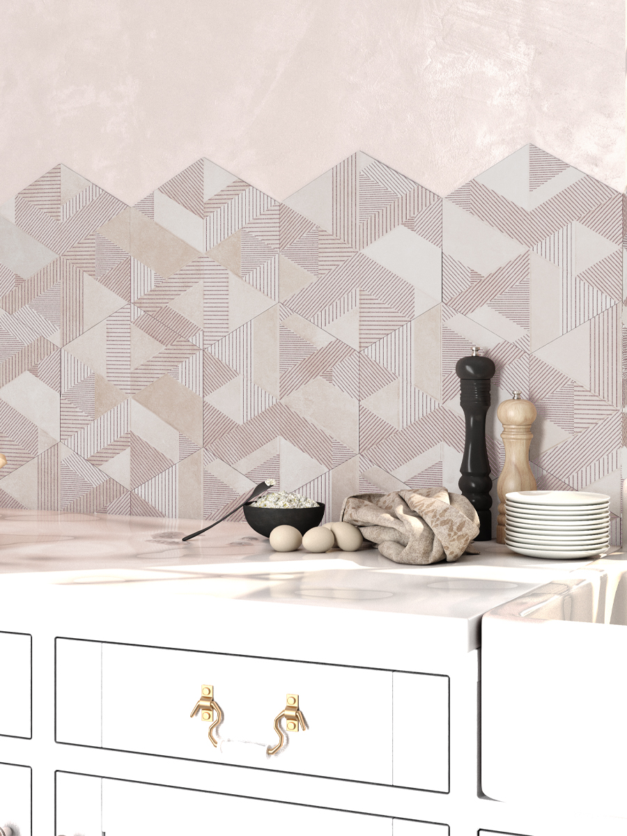Catuni Rosa Hexagon Porcelain Wall Tiles - 258x290mm